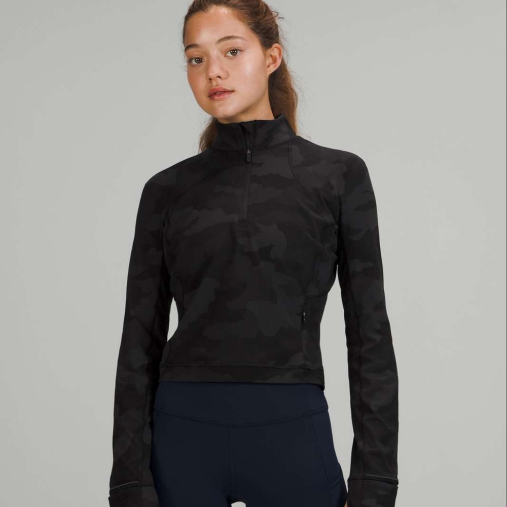 lululemon athletica Black Camo Half-Zip Hoodie